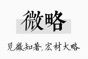 微略名字的寓意及含义