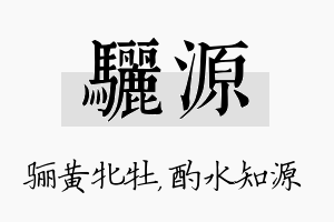 骊源名字的寓意及含义