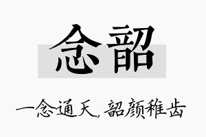 念韶名字的寓意及含义