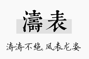 涛表名字的寓意及含义