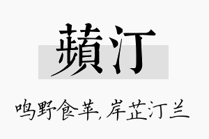 苹汀名字的寓意及含义