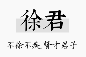 徐君名字的寓意及含义