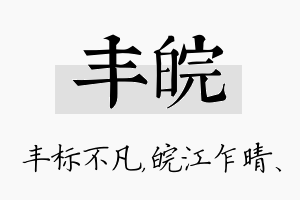 丰皖名字的寓意及含义