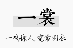 一裳名字的寓意及含义