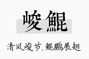 峻鲲名字的寓意及含义