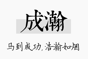 成瀚名字的寓意及含义