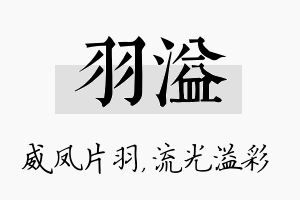 羽溢名字的寓意及含义