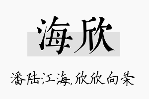 海欣名字的寓意及含义