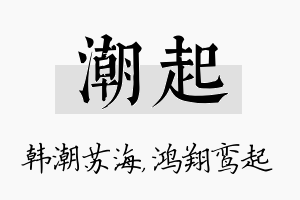 潮起名字的寓意及含义