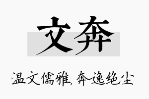 文奔名字的寓意及含义