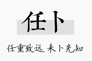 任卜名字的寓意及含义