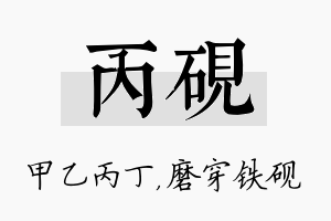 丙砚名字的寓意及含义