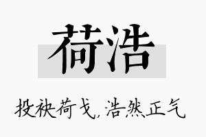 荷浩名字的寓意及含义