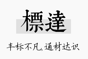 标达名字的寓意及含义