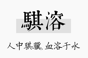 骐溶名字的寓意及含义