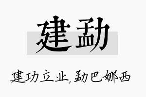 建勐名字的寓意及含义