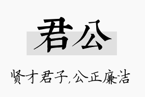 君公名字的寓意及含义