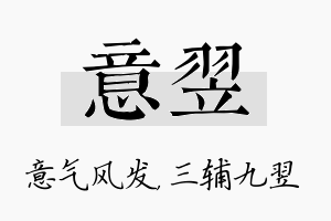 意翌名字的寓意及含义