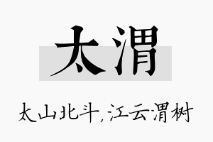 太渭名字的寓意及含义