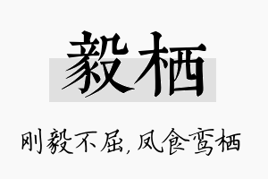 毅栖名字的寓意及含义