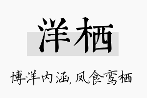 洋栖名字的寓意及含义