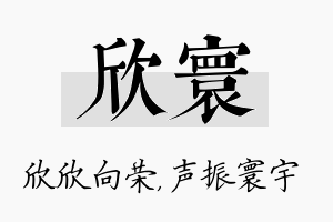 欣寰名字的寓意及含义