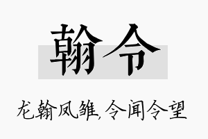 翰令名字的寓意及含义