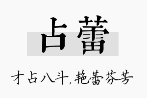 占蕾名字的寓意及含义