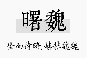 曙魏名字的寓意及含义