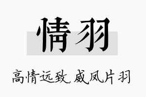 情羽名字的寓意及含义