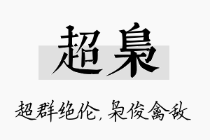 超枭名字的寓意及含义