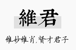 维君名字的寓意及含义