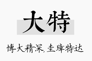 大特名字的寓意及含义