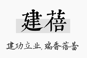 建蓓名字的寓意及含义