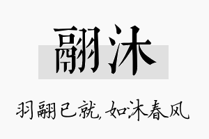 翮沐名字的寓意及含义