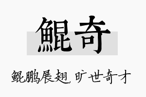 鲲奇名字的寓意及含义