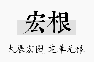 宏根名字的寓意及含义