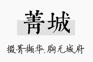 菁城名字的寓意及含义