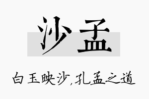 沙孟名字的寓意及含义