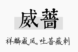 威蔷名字的寓意及含义