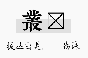 丛婳名字的寓意及含义