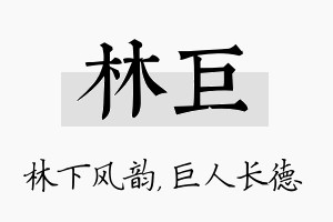 林巨名字的寓意及含义