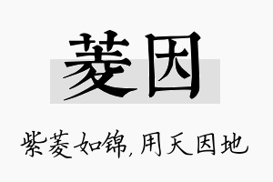 菱因名字的寓意及含义