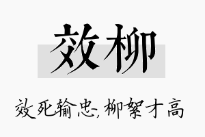 效柳名字的寓意及含义