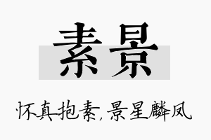 素景名字的寓意及含义