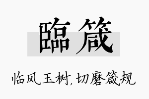 临箴名字的寓意及含义