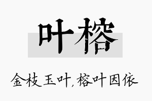 叶榕名字的寓意及含义