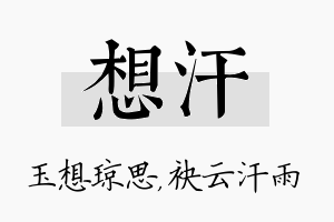 想汗名字的寓意及含义