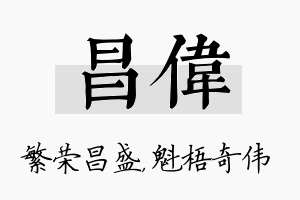 昌伟名字的寓意及含义