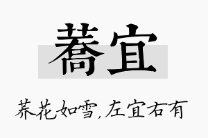 荞宜名字的寓意及含义